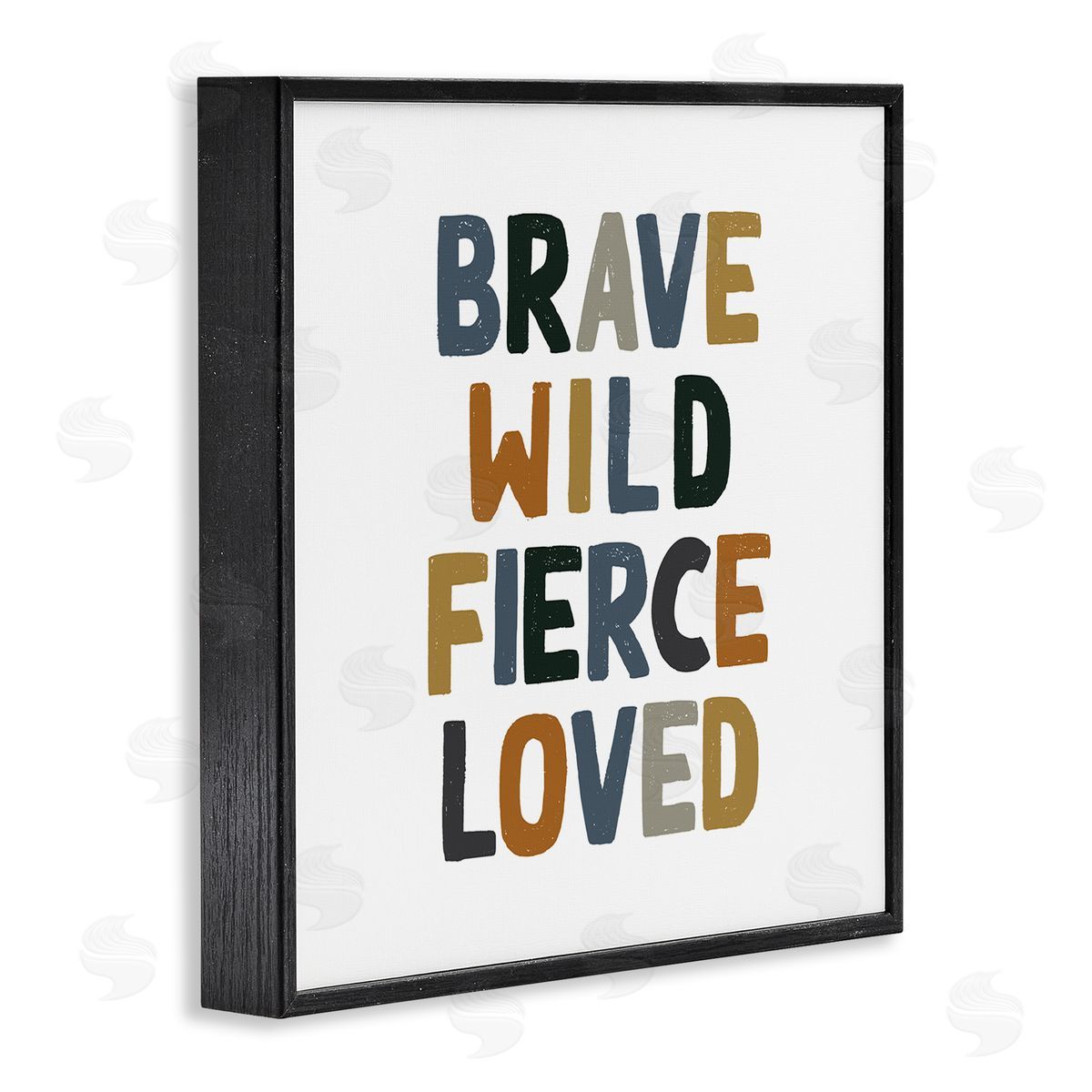 Brave Wild Fierce Inspirational Black Frame Print Wall Art, Home Decor by Valerie Wieners