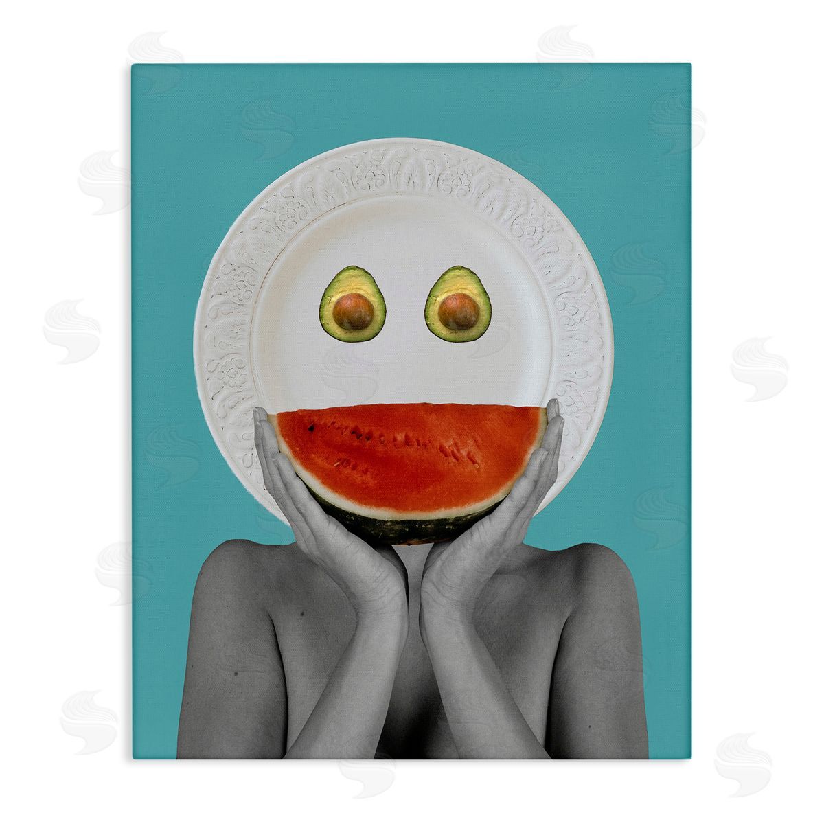 Bellassai Art Abstract Fruit Face Canvas Wall Art Print