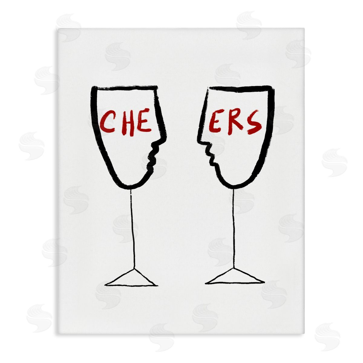 Bellassai Art Cheers with Wine Glasses Canvas Wall Art Print