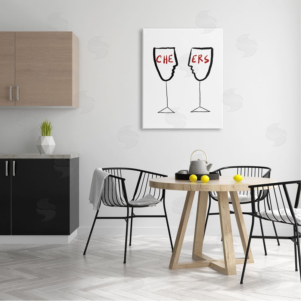 Bellassai Art Cheers with Wine Glasses Canvas on Wall