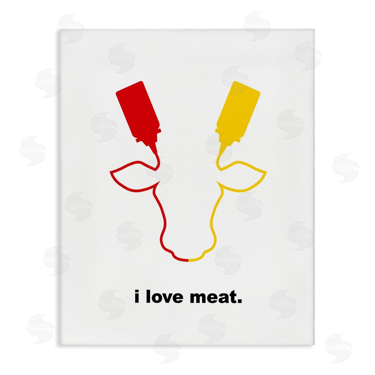 Bellassai Art Ketchup & Mustard I Love Meat Canvas Wall Art Print