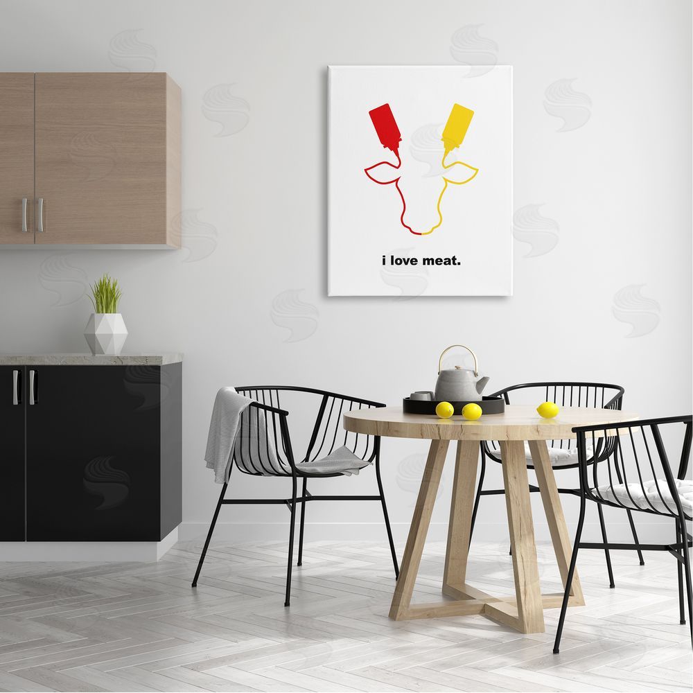 Bellassai Art Ketchup & Mustard I Love Meat Canvas on Wall