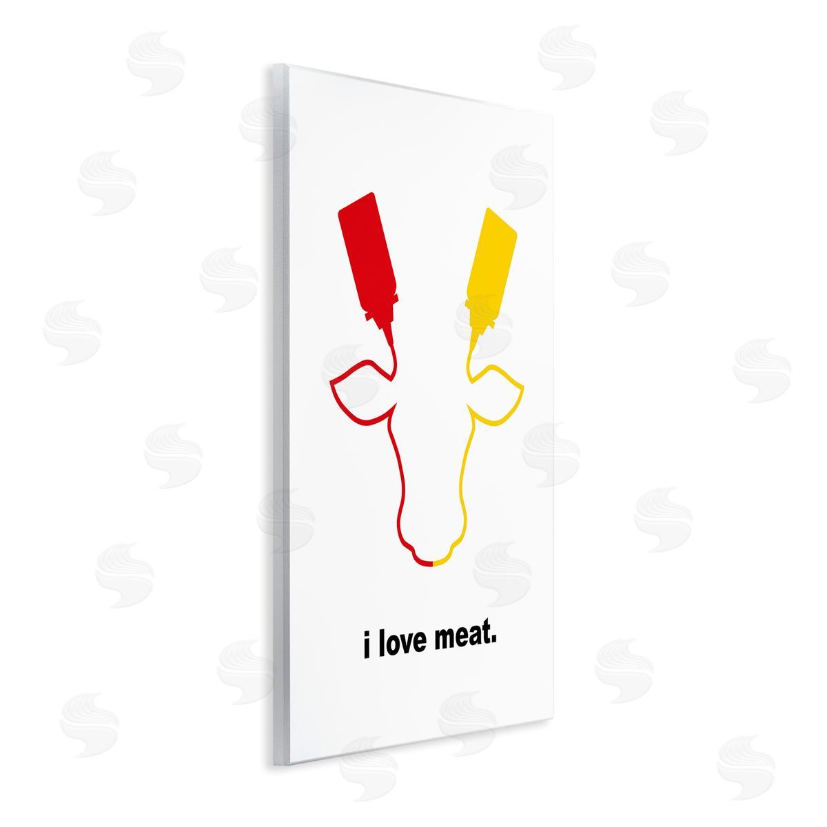 Bellassai Art Ketchup & Mustard I Love Meat Wall Plaque Wall Art Print