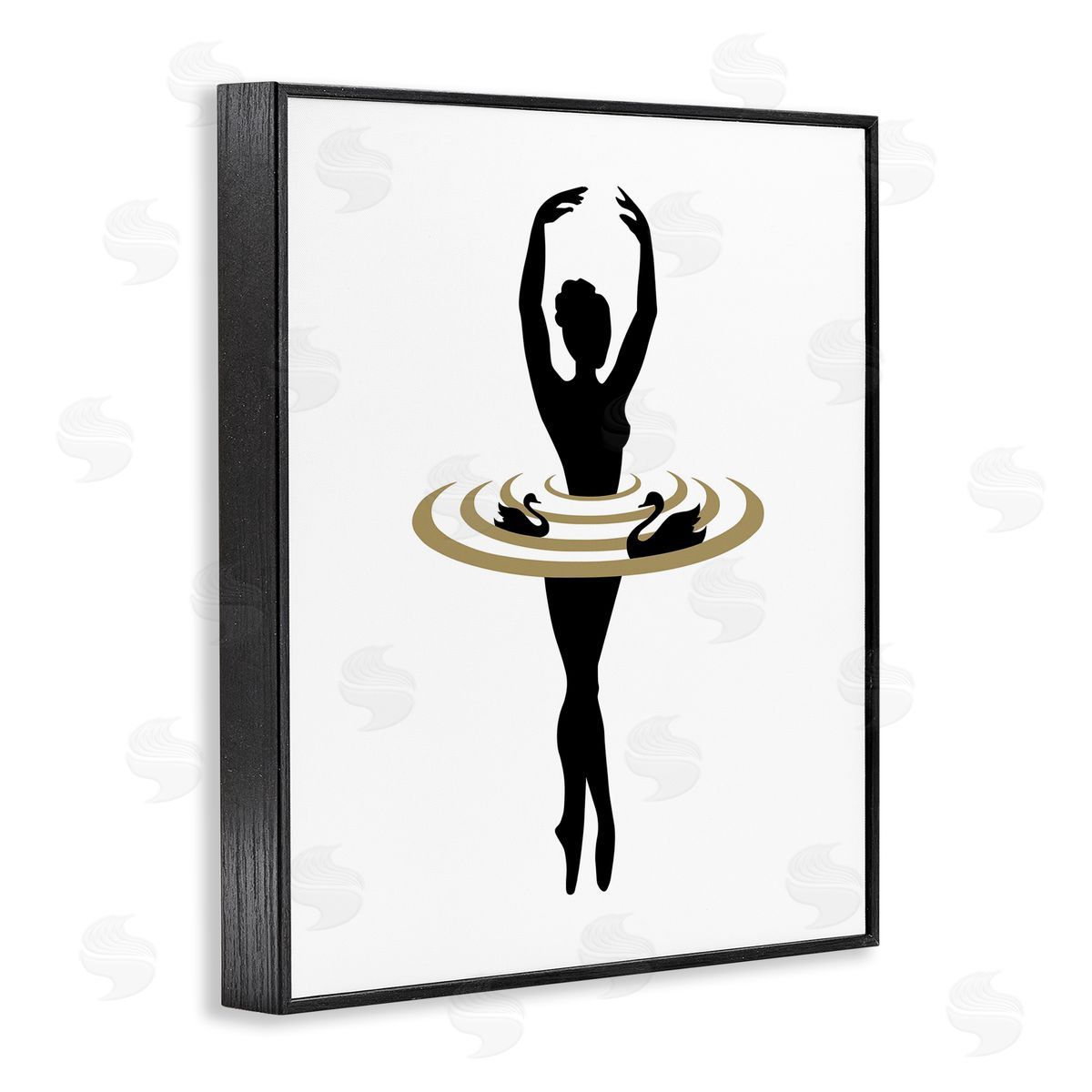 Bellassai Art Ballerina Dance Silhouette Black Frame Giclee Wall Art Print
