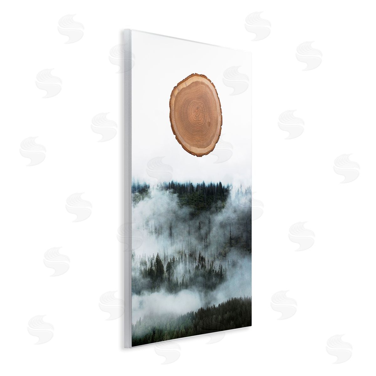 Bellassai Art Tree Trunk Foggy Mountain Wall Plaque Wall Art Print