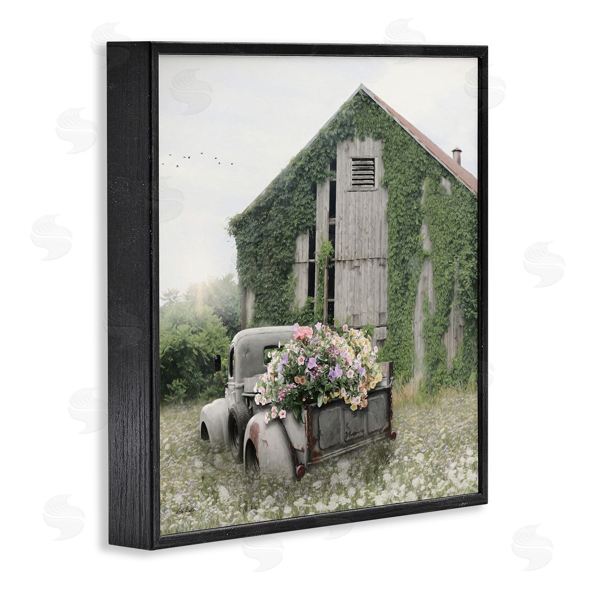 Magical Farmhouse Barn with Vines Black Frame Print Wall Art, Home Decor by Lori Deiter