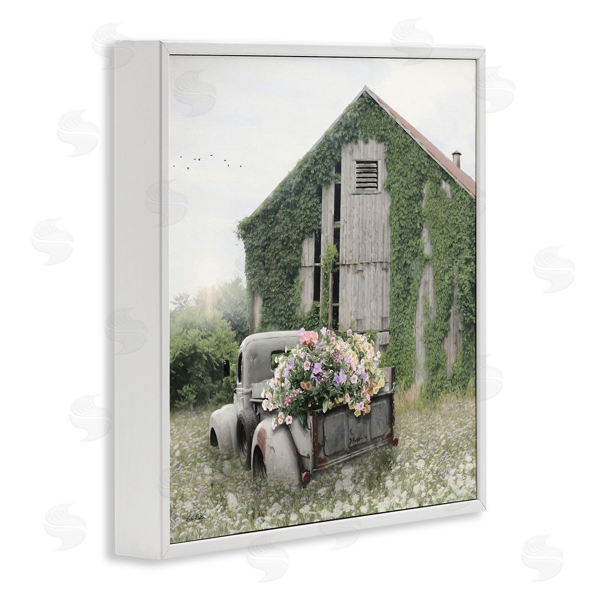 Magical Farmhouse Barn with Vines White Frame Print Wall Art, Home Decor by Lori Deiter