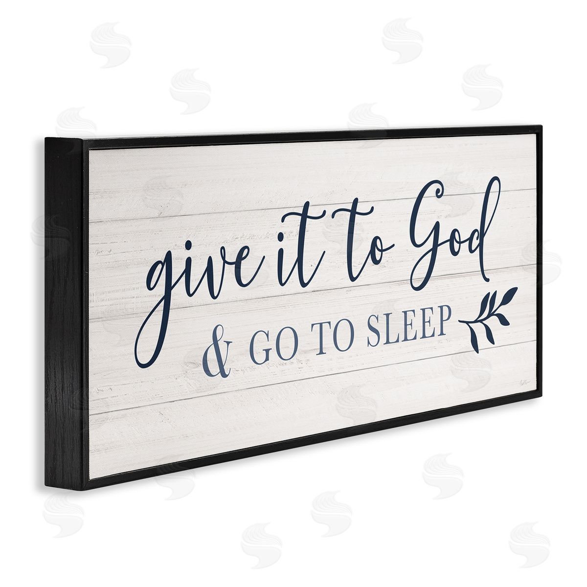 Give to God & Sleep Motivational Bedtime Black Frame Print Wall Art, Home Decor by Natalie Carpentieri
