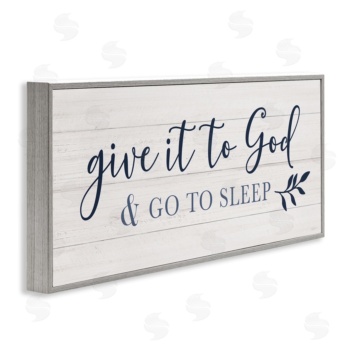 Give to God & Sleep Motivational Bedtime Grey Frame Print Wall Art, Home Decor by Natalie Carpentieri
