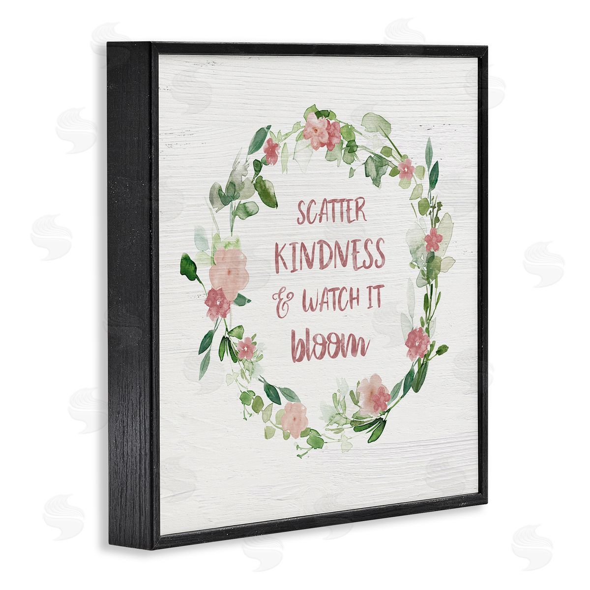 Carol Robinson Scatter Kindness Watch Bloom Motivational Spring Phrase Roses Black Framed Glicee Wall Art Print