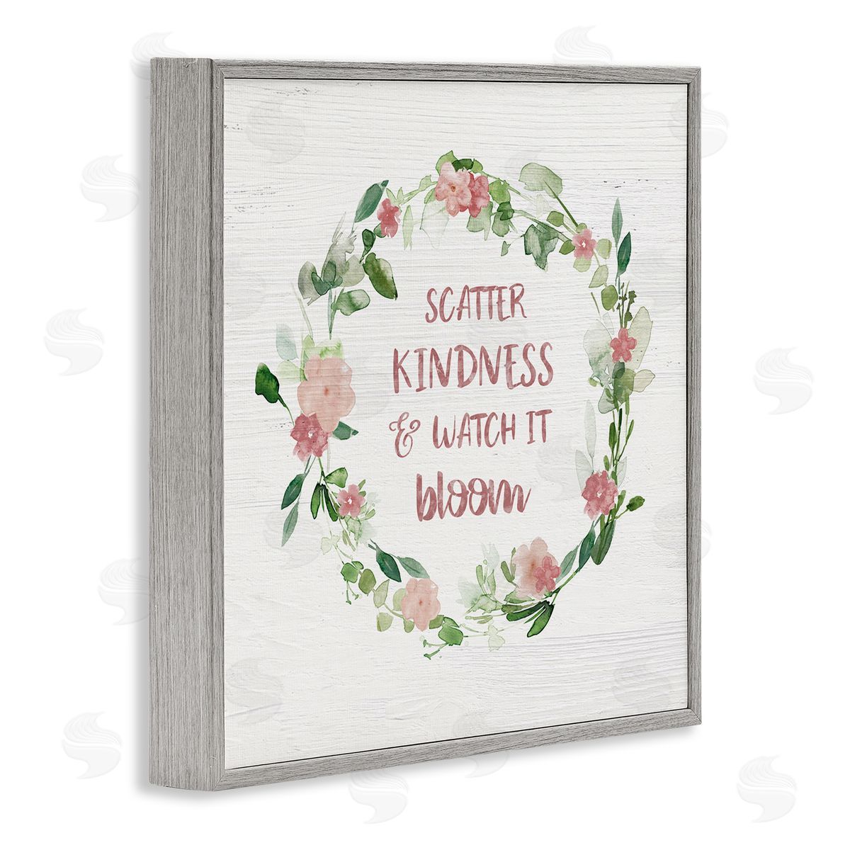 Carol Robinson Scatter Kindness Watch Bloom Motivational Spring Phrase Roses Gray Framed Glicee Wall Art Print