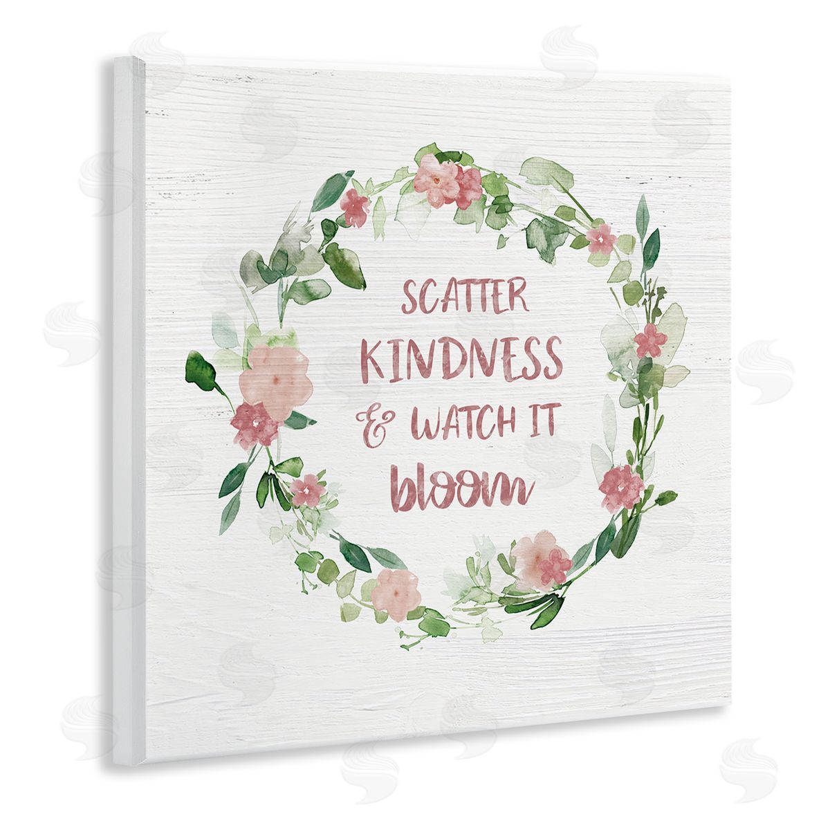 Carol Robinson Scatter Kindness Watch Bloom Motivational Spring Phrase Roses Wooden Wall Plaque Art Print