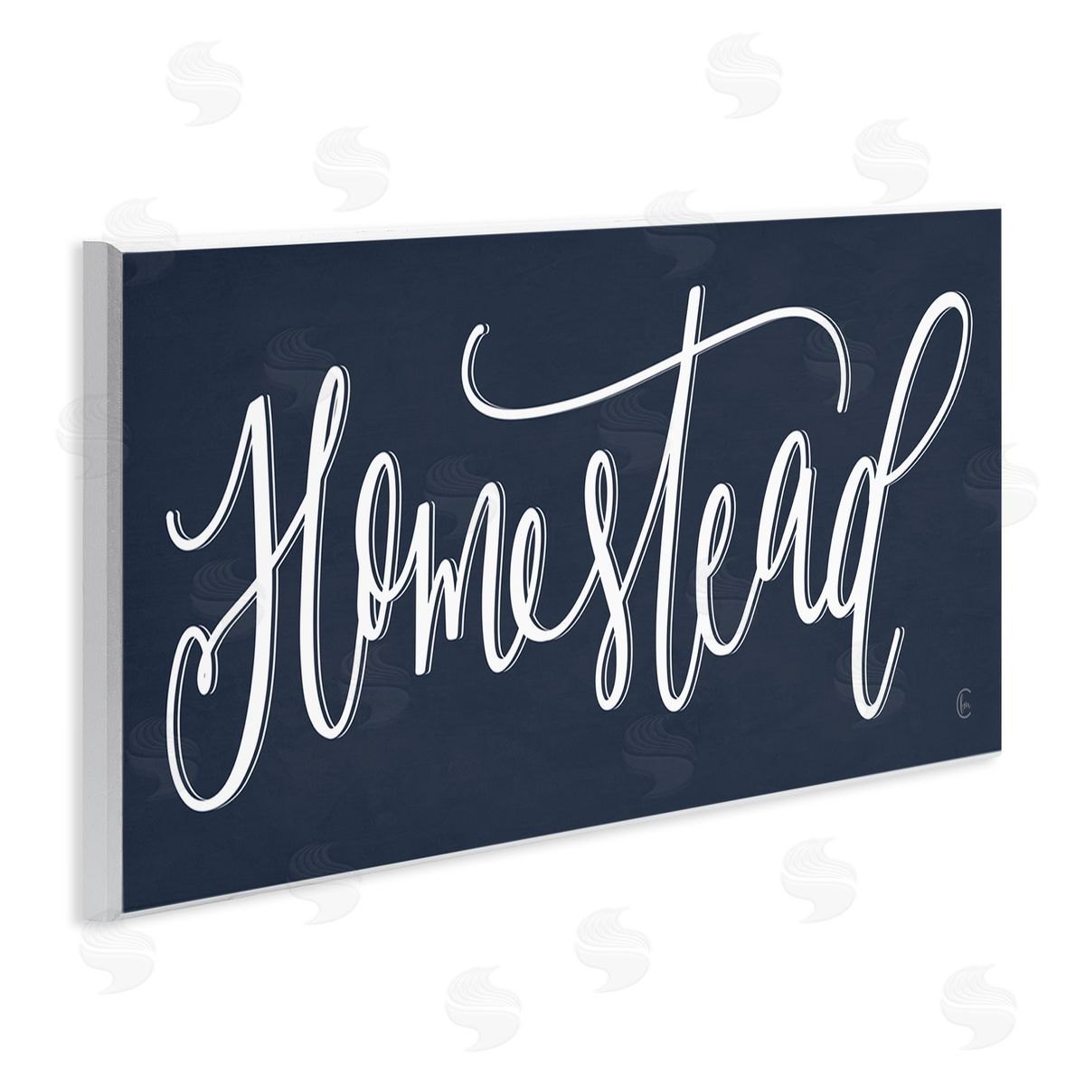 Navy Blue Homestead Phrase Wood Plaque Wall Art, Home Decor by House Fenway