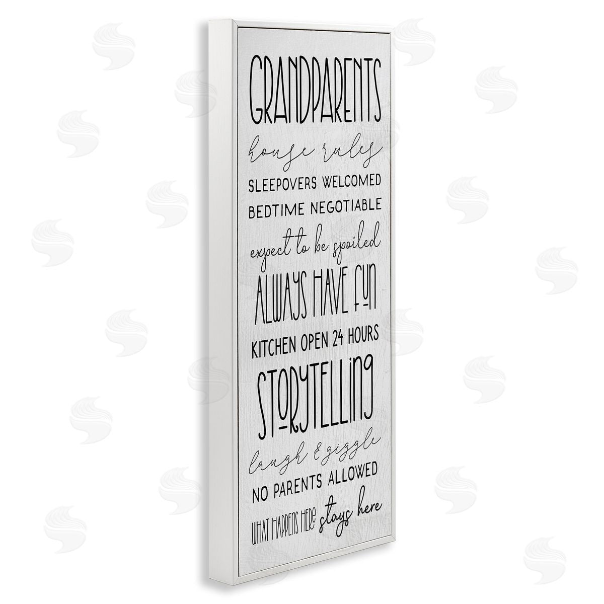 Stupell Studio Grandparents House Rules Fun Rustic Family Sign