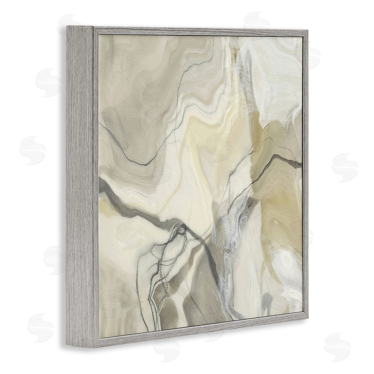 Alpenglow Workshop Intricate Abstract Marble Geode Pattern Modern Beige Gray Framed Glicee Wall Art Print