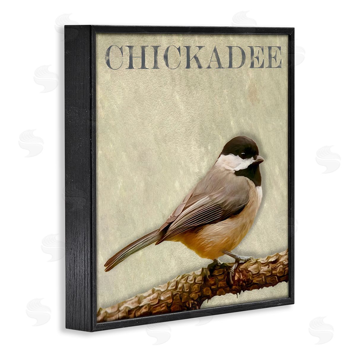 Alpenglow Workshop Chickadee Bird Tree Branch Text Illustration  Black Framed Glicee Wall Art Print