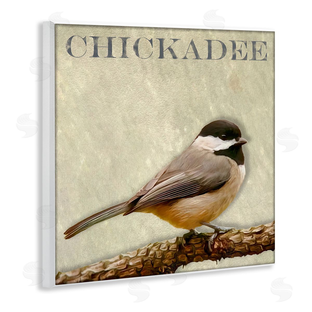 Alpenglow Workshop Chickadee Bird Tree Branch Text Illustration  Wooden Wall Plaque Art Print