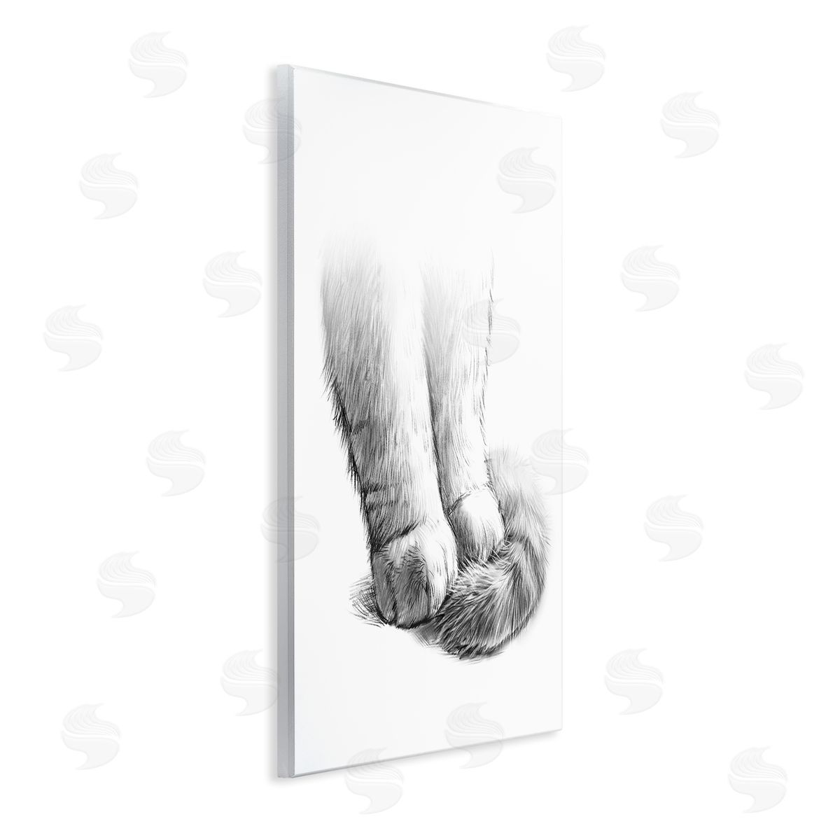 Fluffy Cat Paws & Tail Wood Plaque Wall Art, Home Decor by Ziwei Li