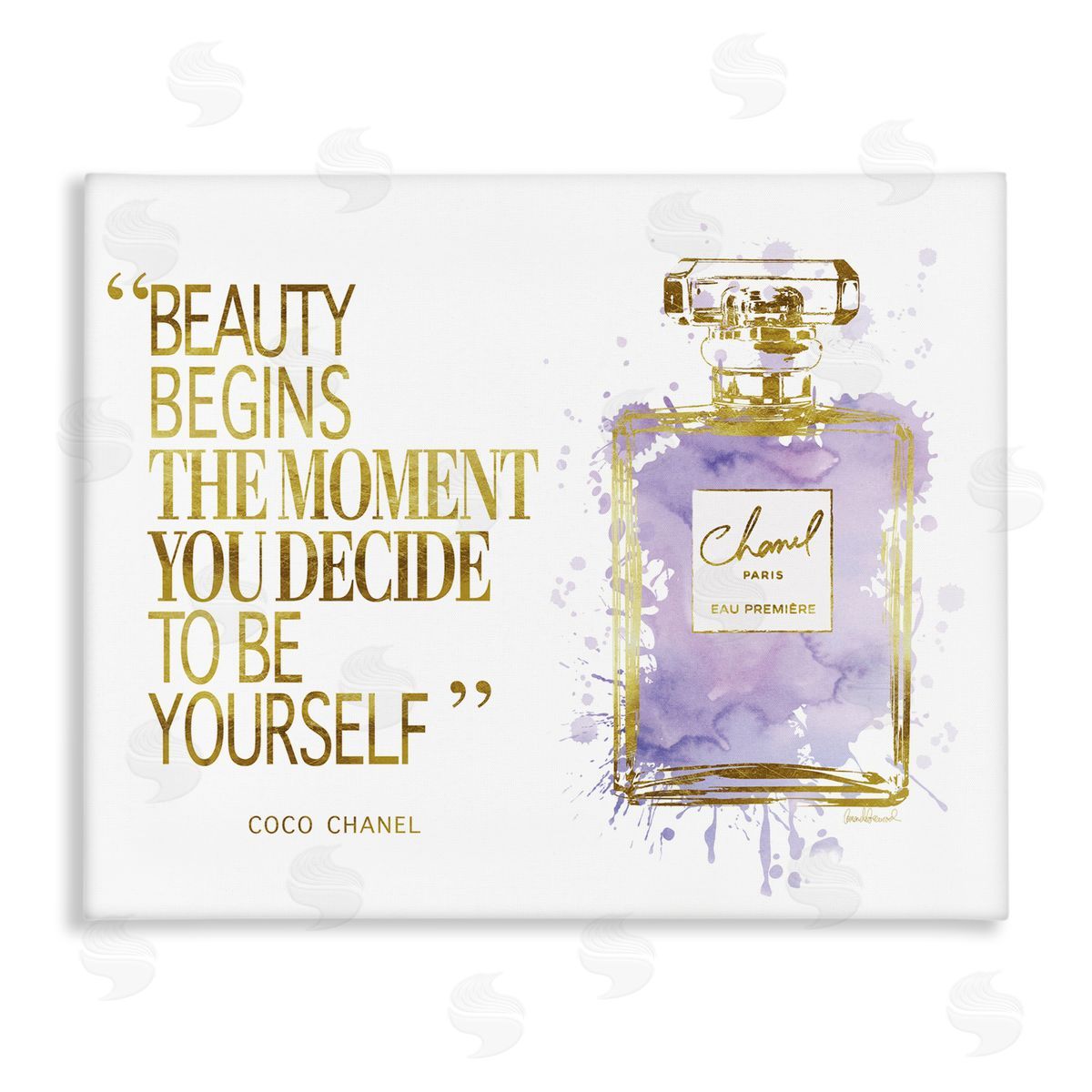 Beauty Begins Designer Quote Canvas Wall Art, Home Decor by Amanda Greenwood