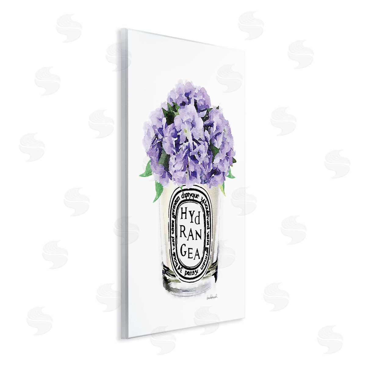 Amanda Greenwood Purple Watercolor Detail Hydrangea Flower Text Wall Plaque Art Print