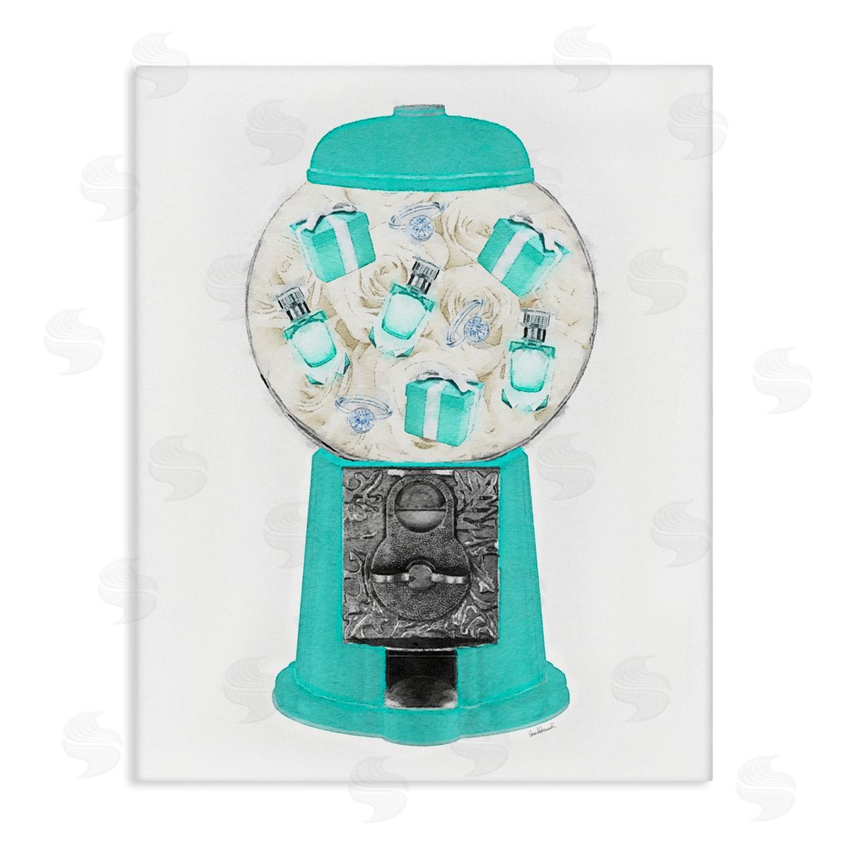 Amanda Greenwood Old Fashioned Candy Dispenserer Fashion Jewelry Boxes  Stretched Canvas Wall Art Print