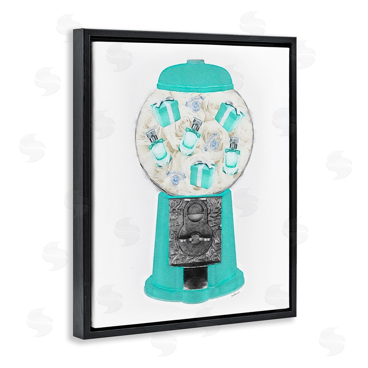 Amanda Greenwood Old Fashioned Candy Dispenserer Fashion Jewelry Boxes  Black Floating Frame Canvas Wall Art Print