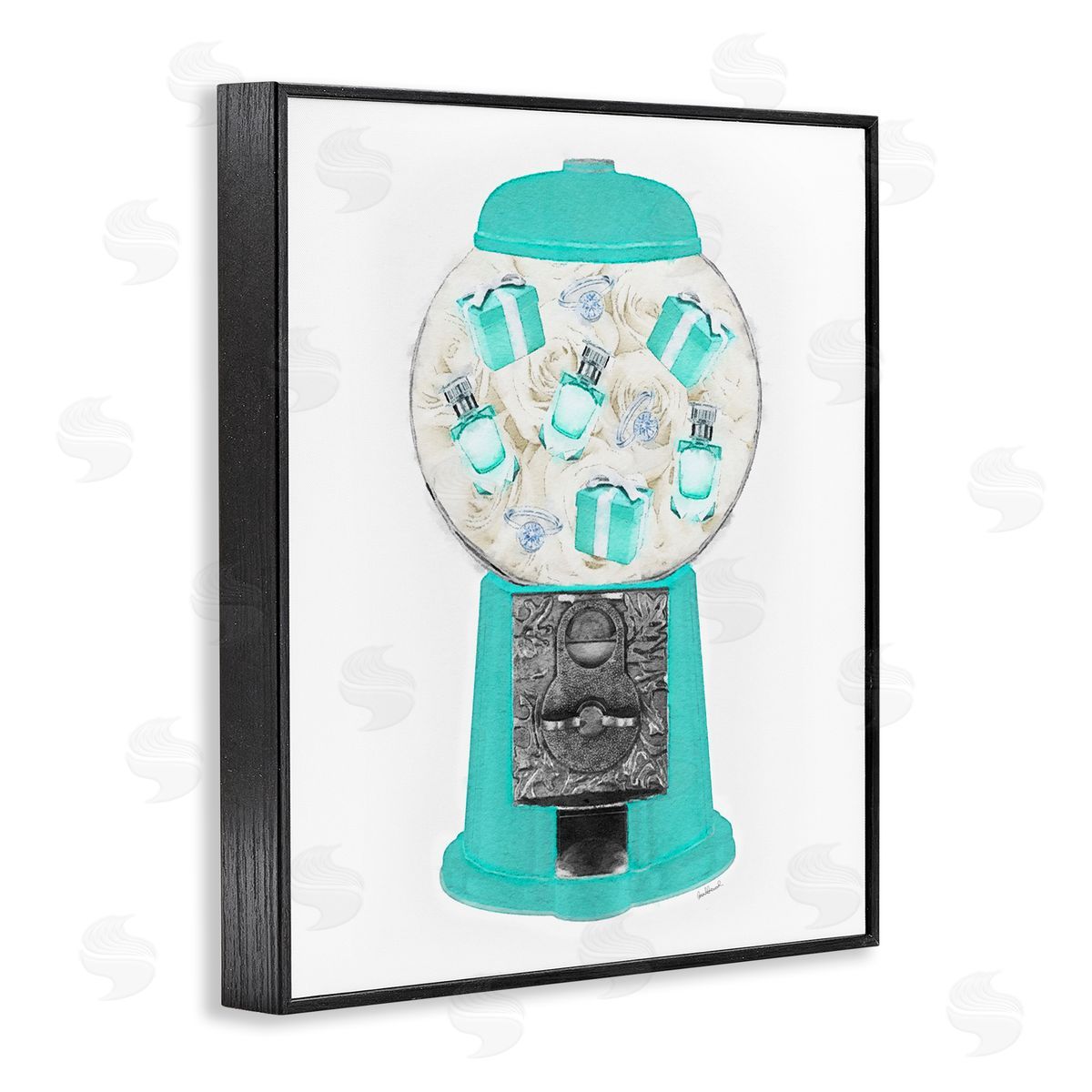 Amanda Greenwood Old Fashioned Candy Dispenserer Fashion Jewelry Boxes  Black Framed Giclee Wall Art Print