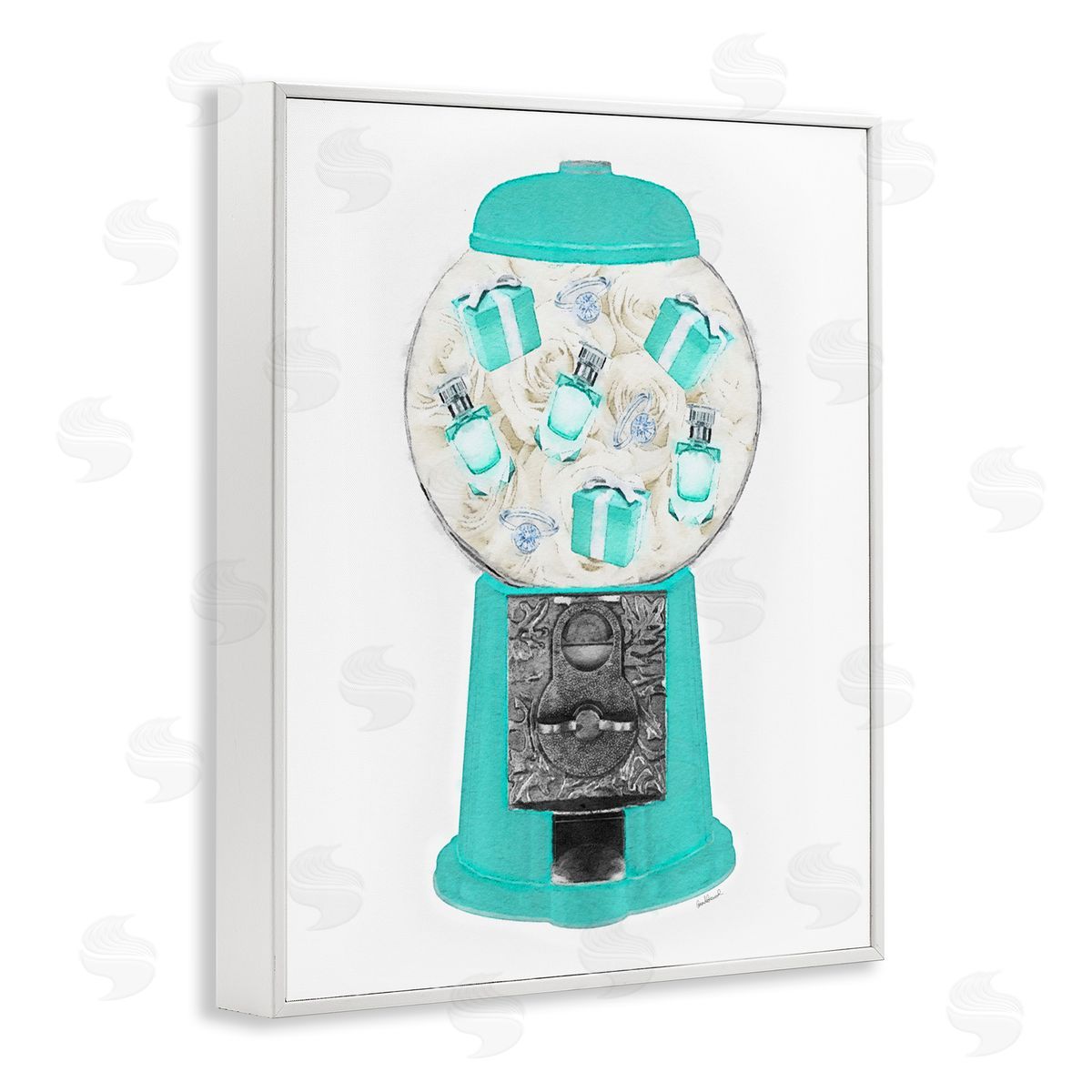 Amanda Greenwood Old Fashioned Candy Dispenserer Fashion Jewelry Boxes  White Framed Giclee Wall Art Print