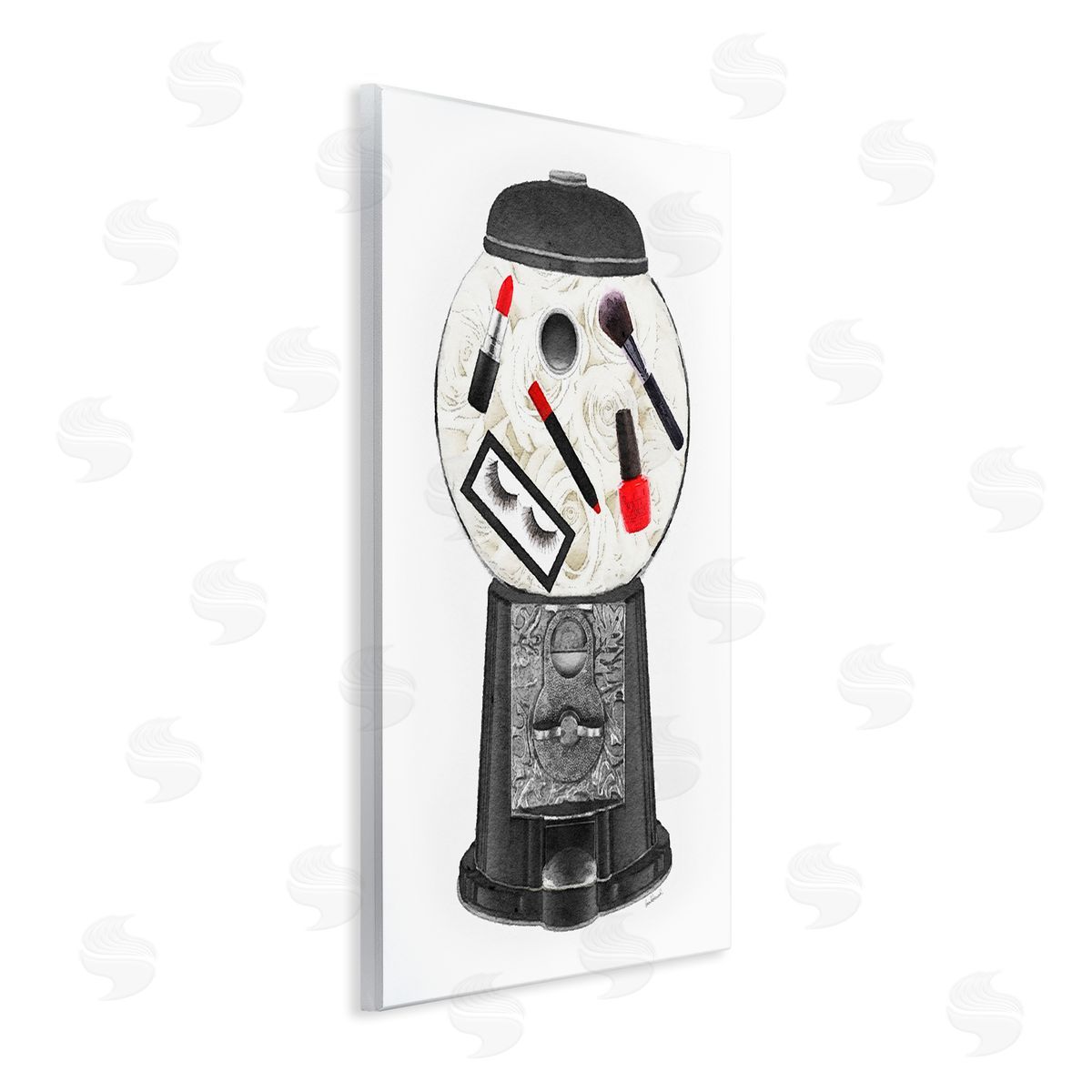 Amanda Greenwood Vintage Candy Dispenser Glam Makeup Cosmetics Wall Plaque Art Print