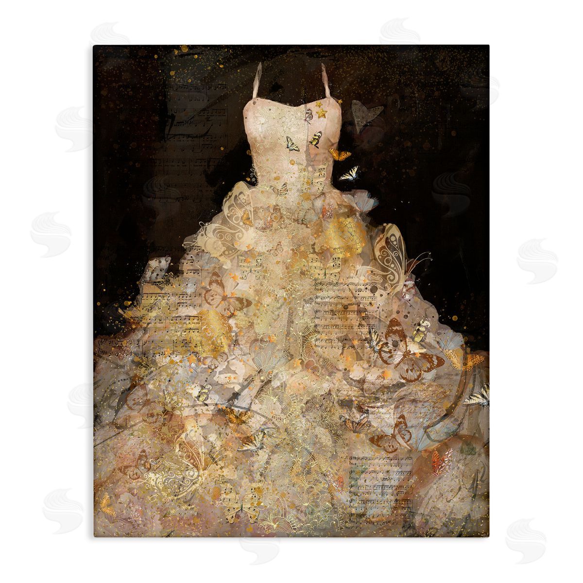 Detailed Evening Gown Collage Canvas Wall Art, Home Decor by Marta Wiley