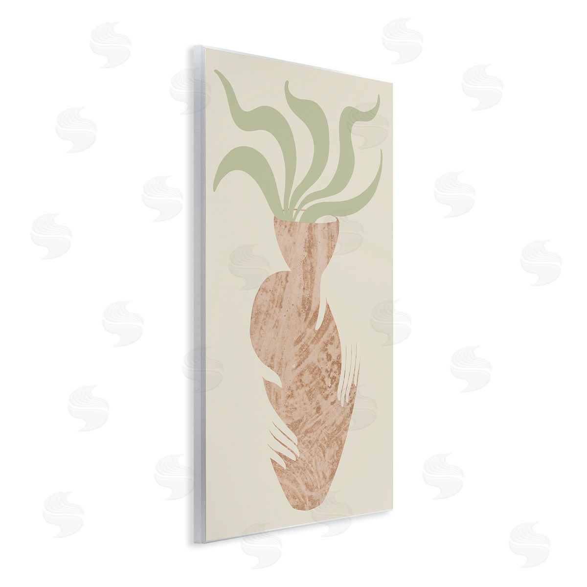 Stupell Studio Rustic Hands Holding Flower Plant Pot Botanical Leaves Wall Plaque Art Print