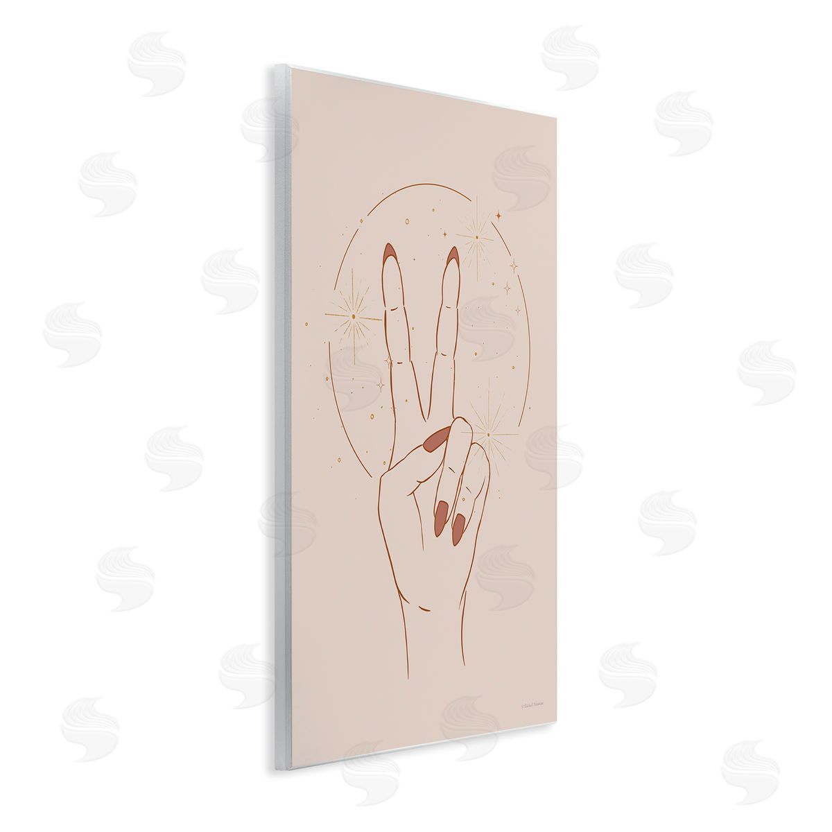Rachel Nieman Casual Peace Sign Hand Symbol Painted Nails  Wall Plaque Art Print