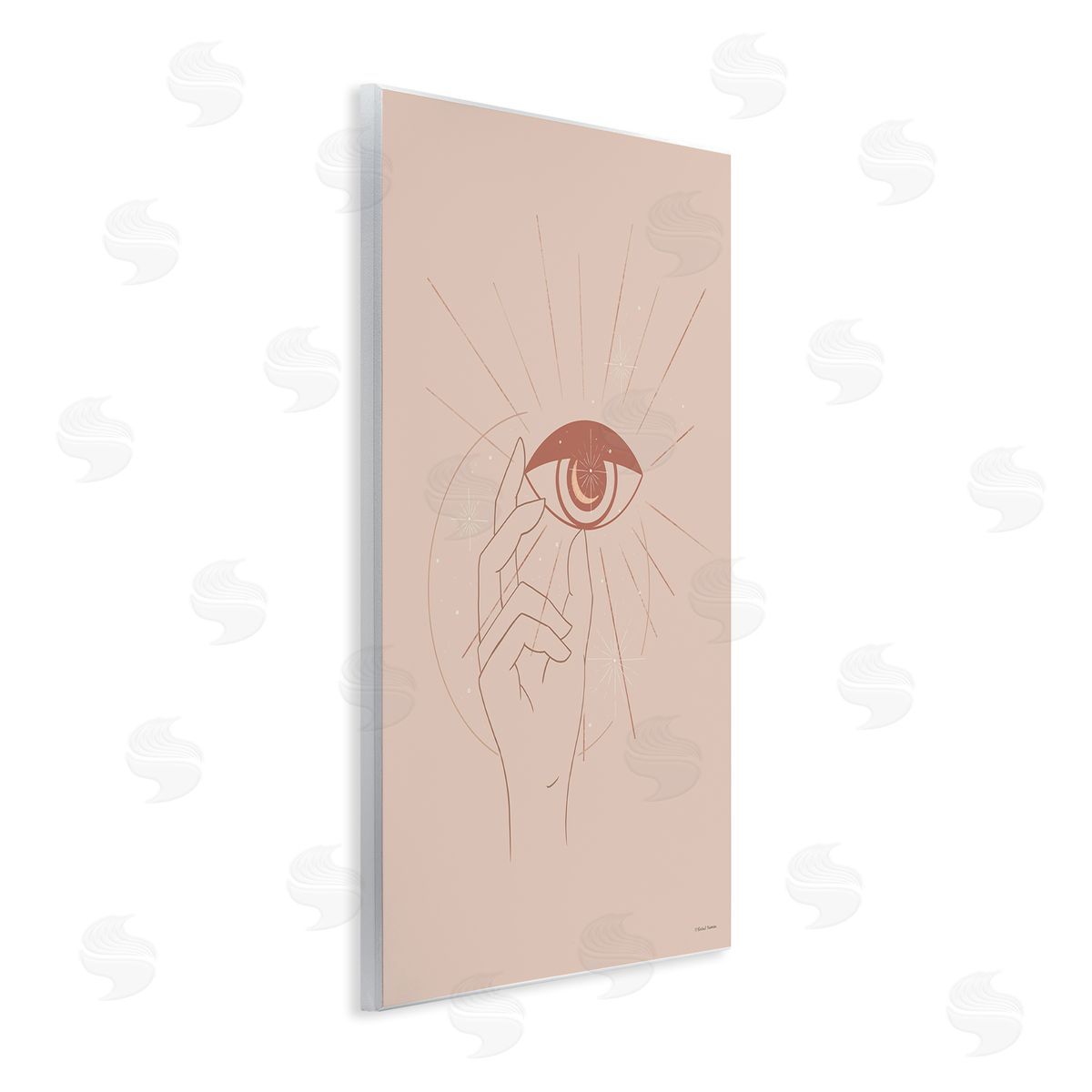 Rachel Nieman Hand Reaching Eye Brown Solar Rays Symbol  Wall Plaque Art Print