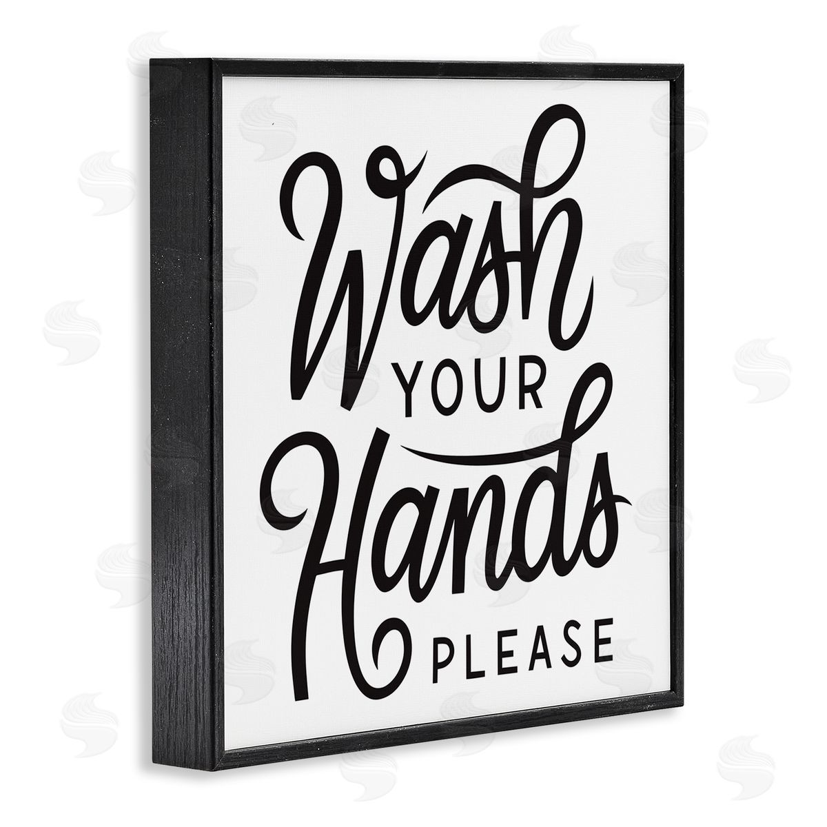 Jalynn Heerdt Wash Hands Please Bathroom Typography Text Sign  Black Framed Glicee Wall Art Print