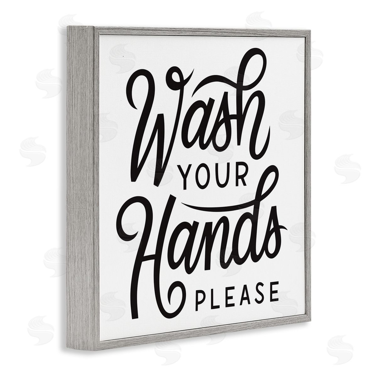 Jalynn Heerdt Wash Hands Please Bathroom Typography Text Sign  Gray Framed Glicee Wall Art Print