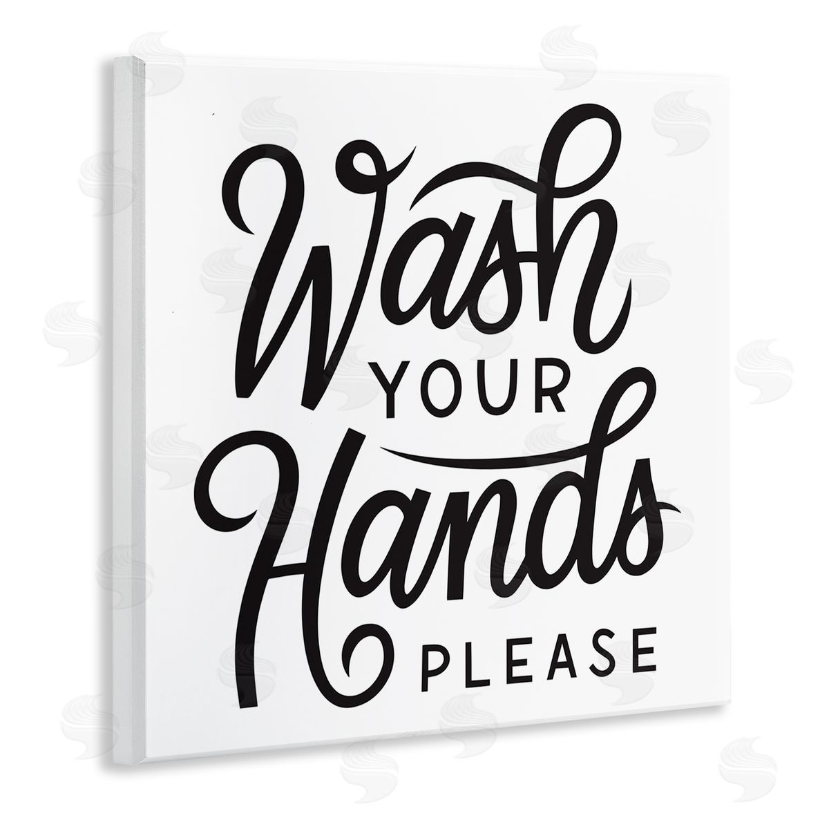 Jalynn Heerdt Wash Hands Please Bathroom Typography Text Sign  Wooden Wall Plaque Art Print