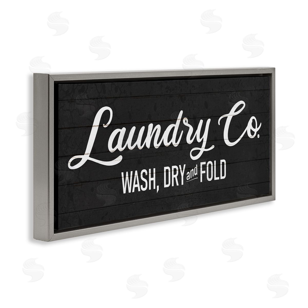 Rustic Laundry Co Sign Grey Floating Frame Canvas Wall Art, Home Decor by Kim Allen