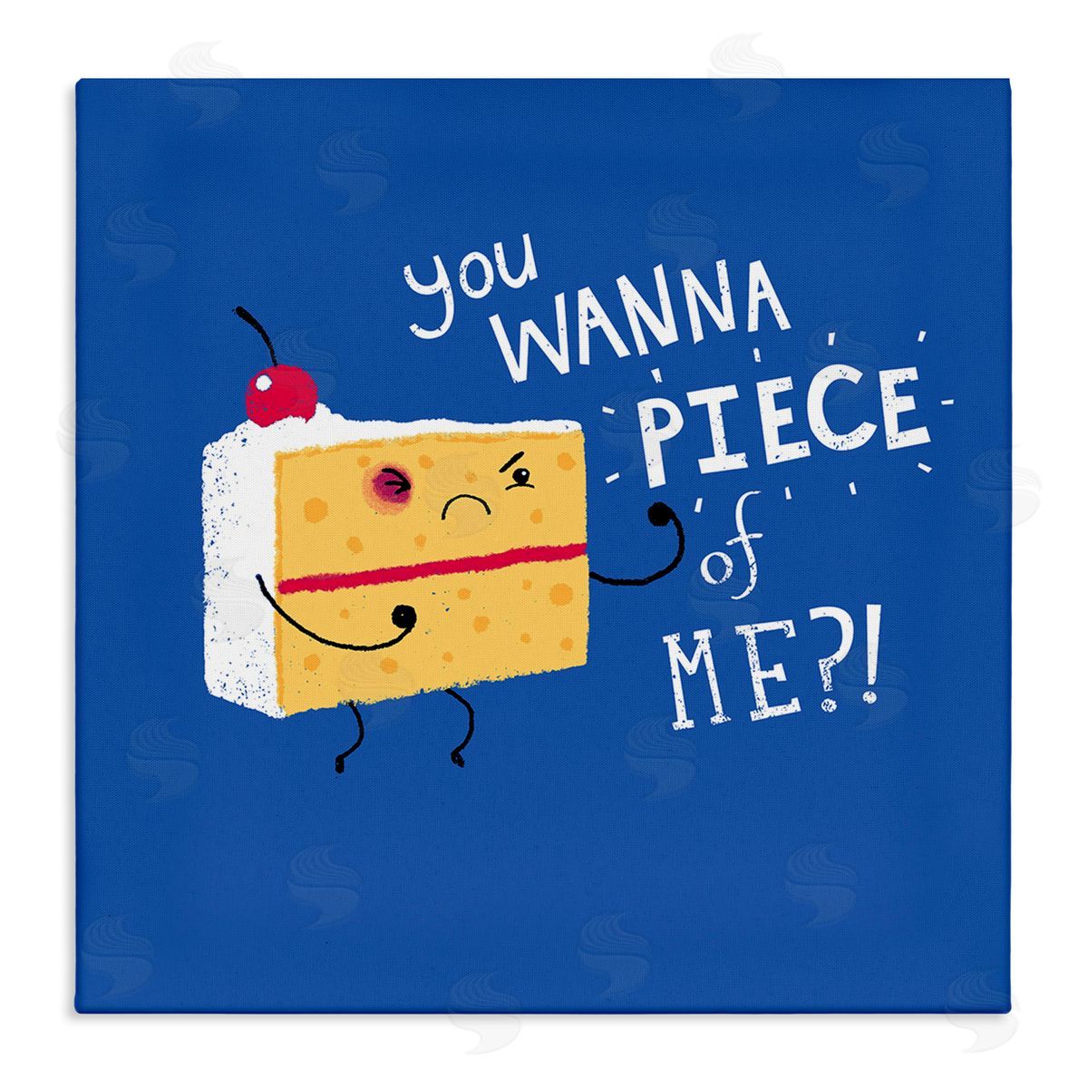 Michael Buxton Wanna Piece Of Me Punk Cake Slice Dessert Typography Stretched Canvas Wall Art Print