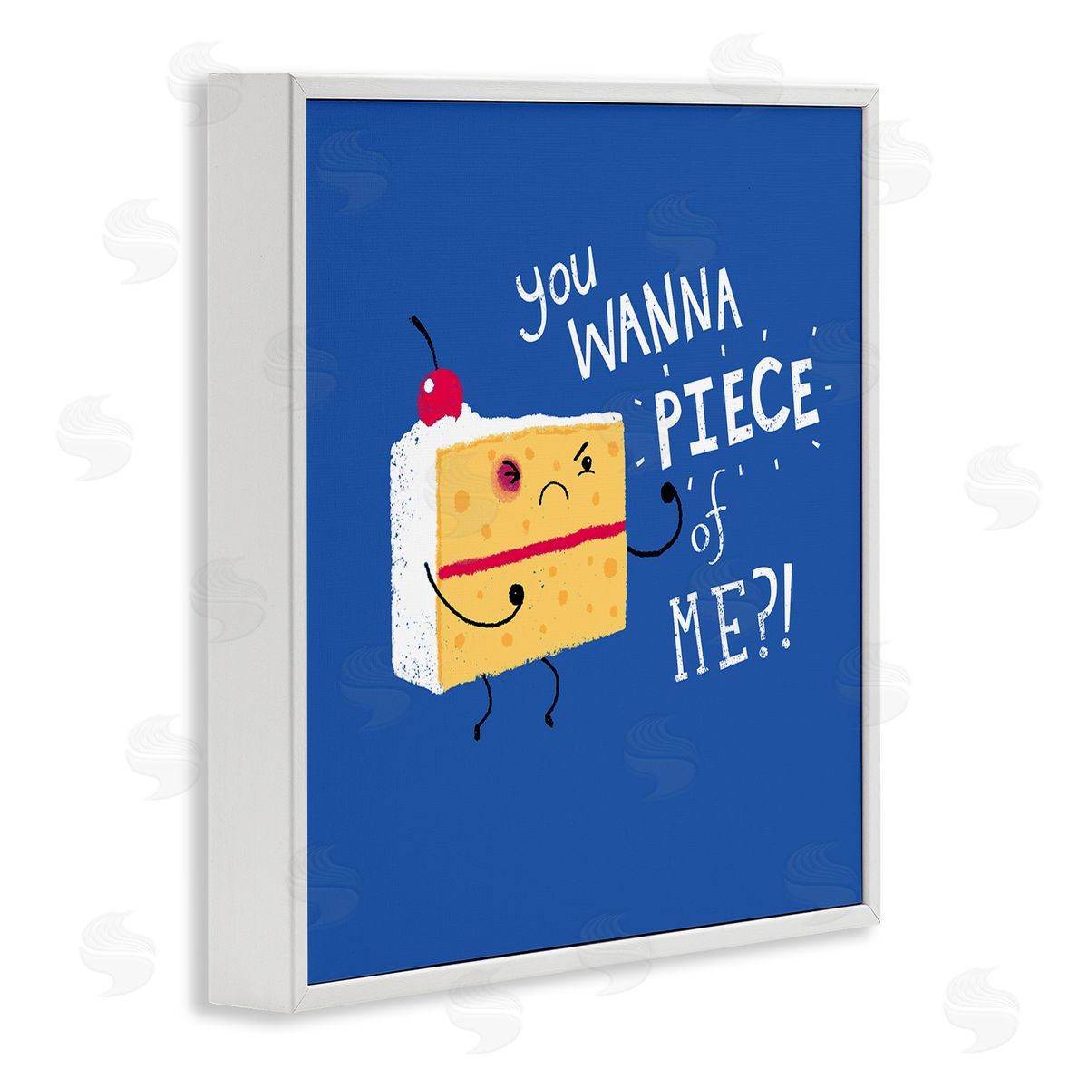Michael Buxton Wanna Piece Of Me Punk Cake Slice Dessert Typography White Framed Glicee Wall Art Print