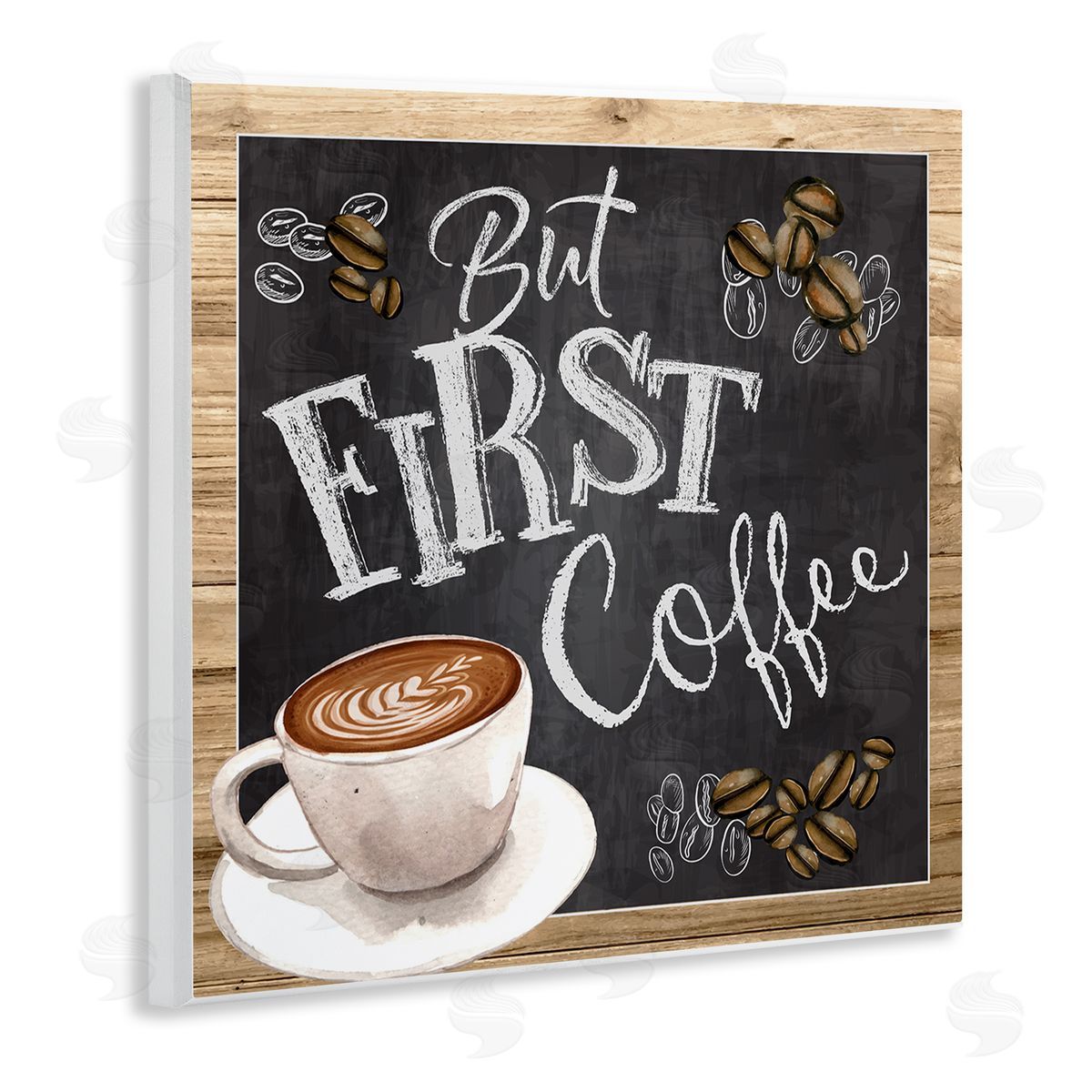 But First Coffee Chalkboard Wood Plaque Wall Art, Home Decor by ND Art