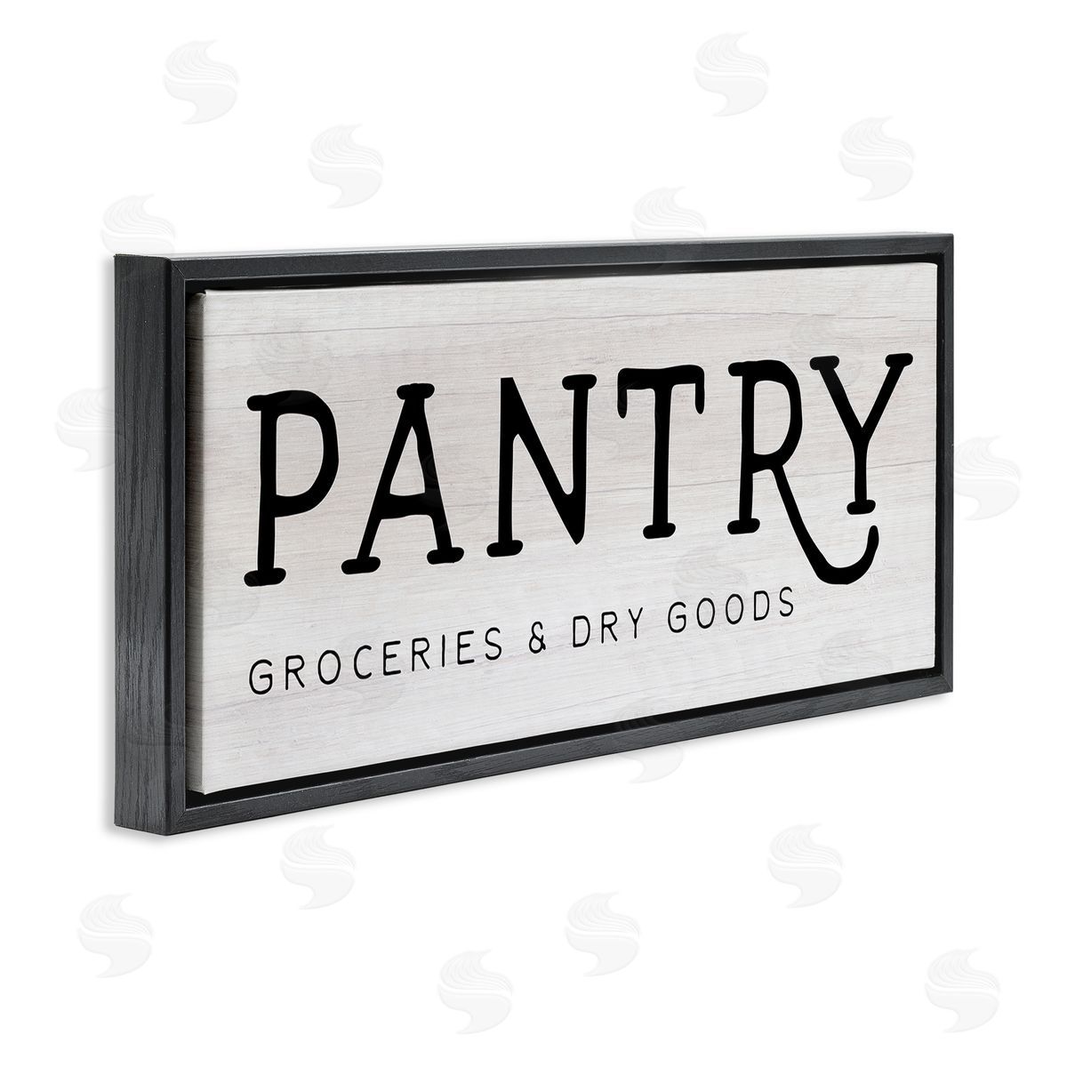 Rustic Pantry Groceries Sign Black Floating Frame Canvas Wall Art, Home Decor by Stupell Studio
