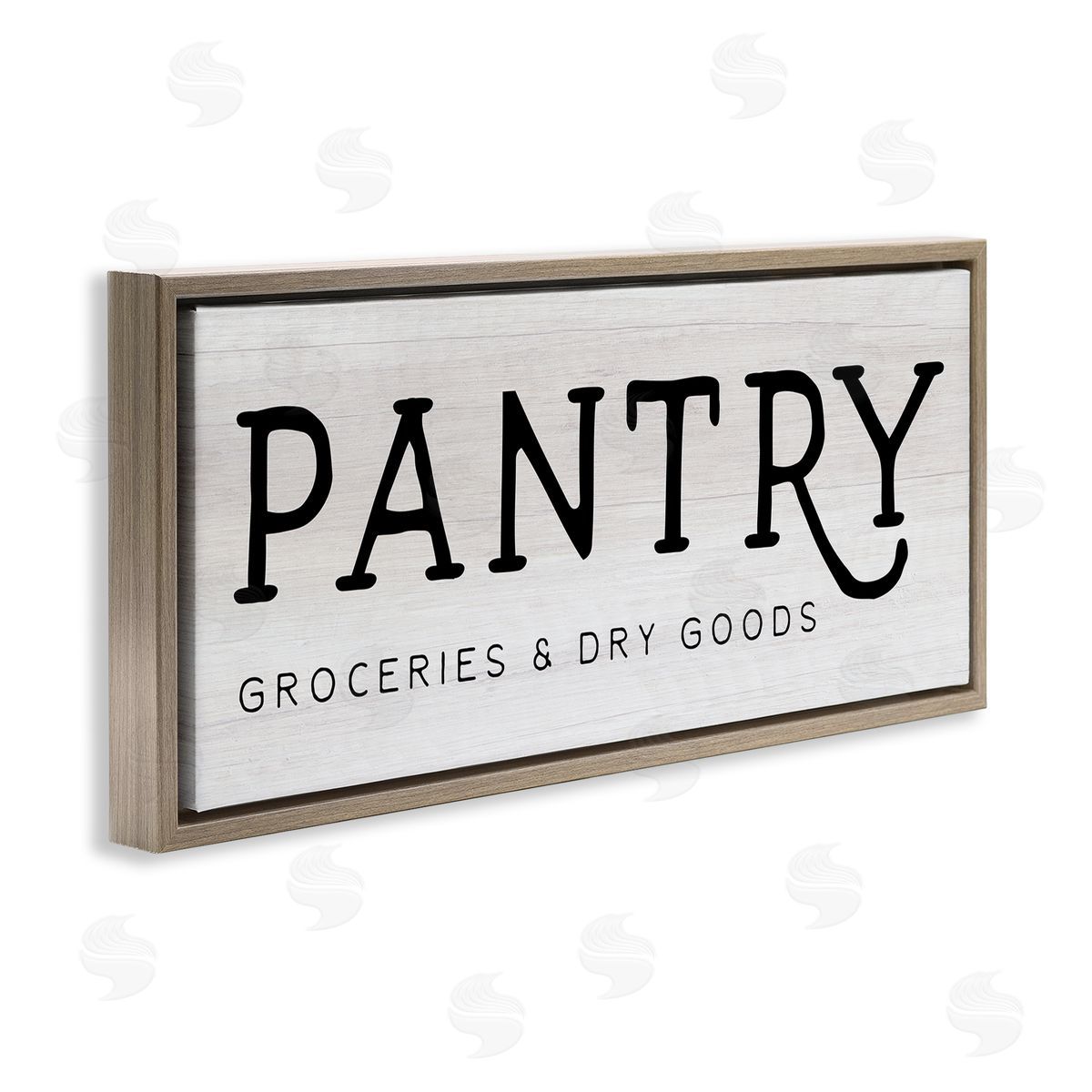 Rustic Pantry Groceries Sign Brown Floating Frame Canvas Wall Art, Home Decor by Stupell Studio