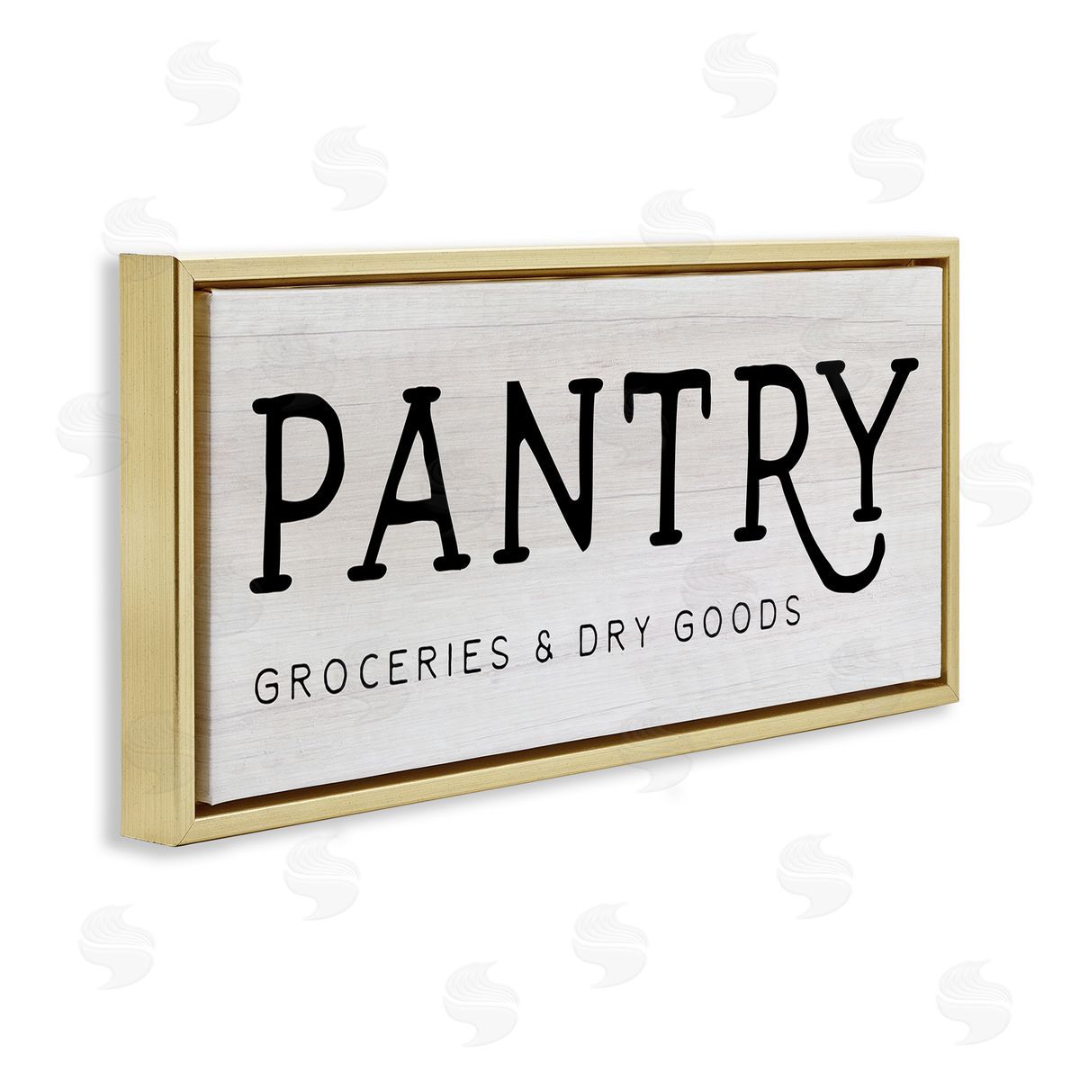Rustic Pantry Groceries Sign Gold Floating Frame Canvas Wall Art, Home Decor by Stupell Studio