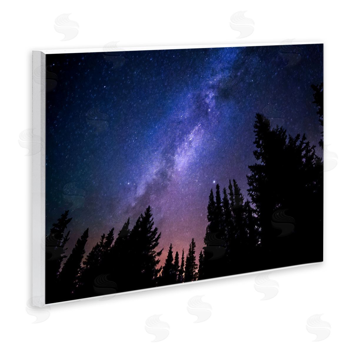 Alpenglow Workshop Deep Blue & Purple Galaxy Sky Stars Woodlands   Wall Plaque Art Print