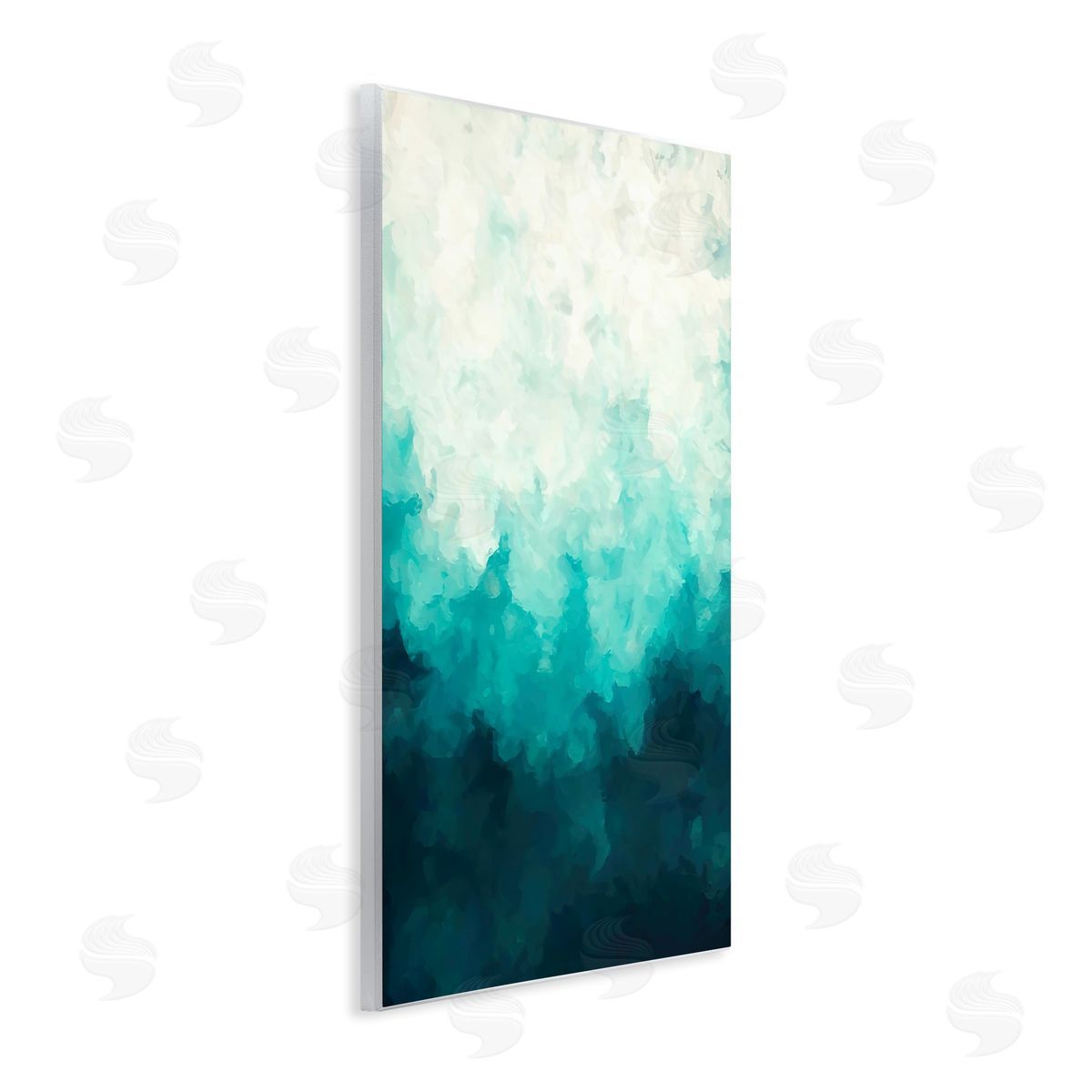 Alpenglow Workshop Blue & Green Abstract Underwater Sea Waves Bubbles  Wall Plaque Art Print