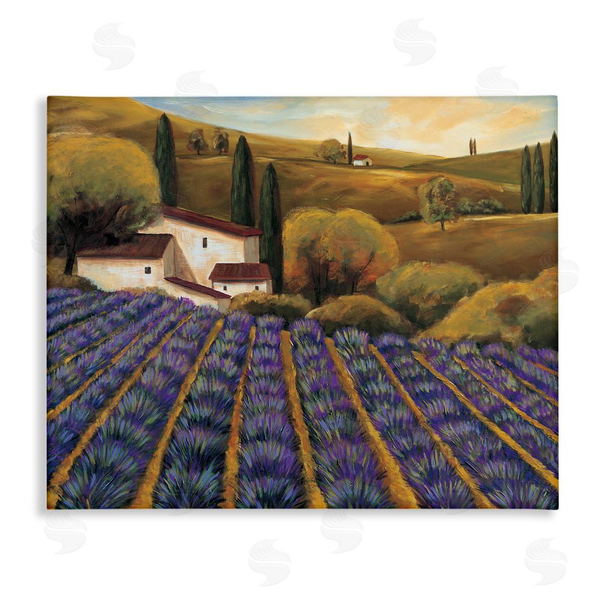 Michael Cooper Secluded Purple Vegetal Harvest Farm Meadow Sky  Stretched Canvas Wall Art Print