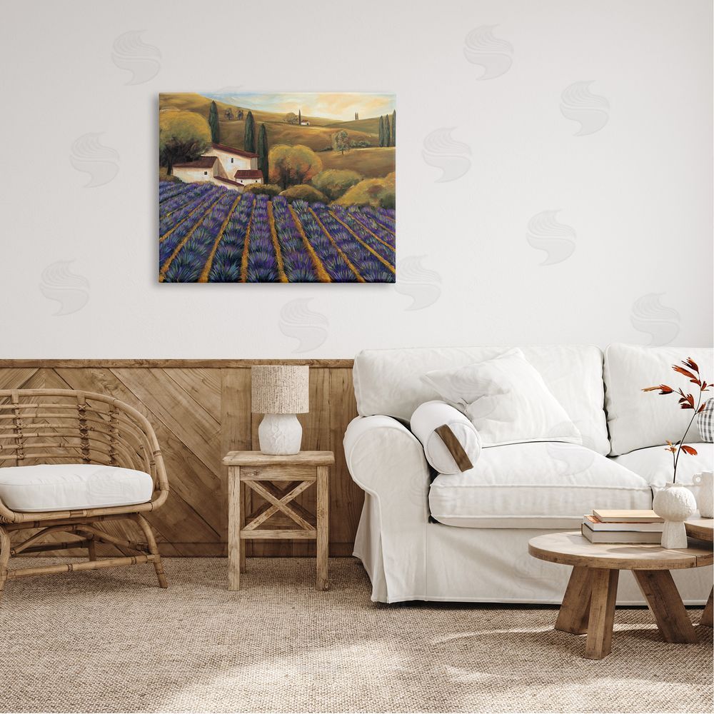 Michael Cooper Secluded Purple Vegetal Harvest Farm Meadow Sky  Canvas Wall Art Print in Room