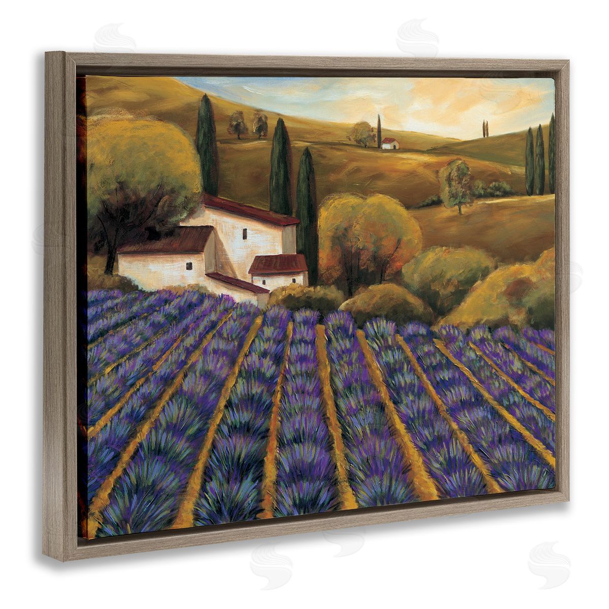 Michael Cooper Secluded Purple Vegetal Harvest Farm Meadow Sky  Brown Floating Frame Canvas Wall Art Print