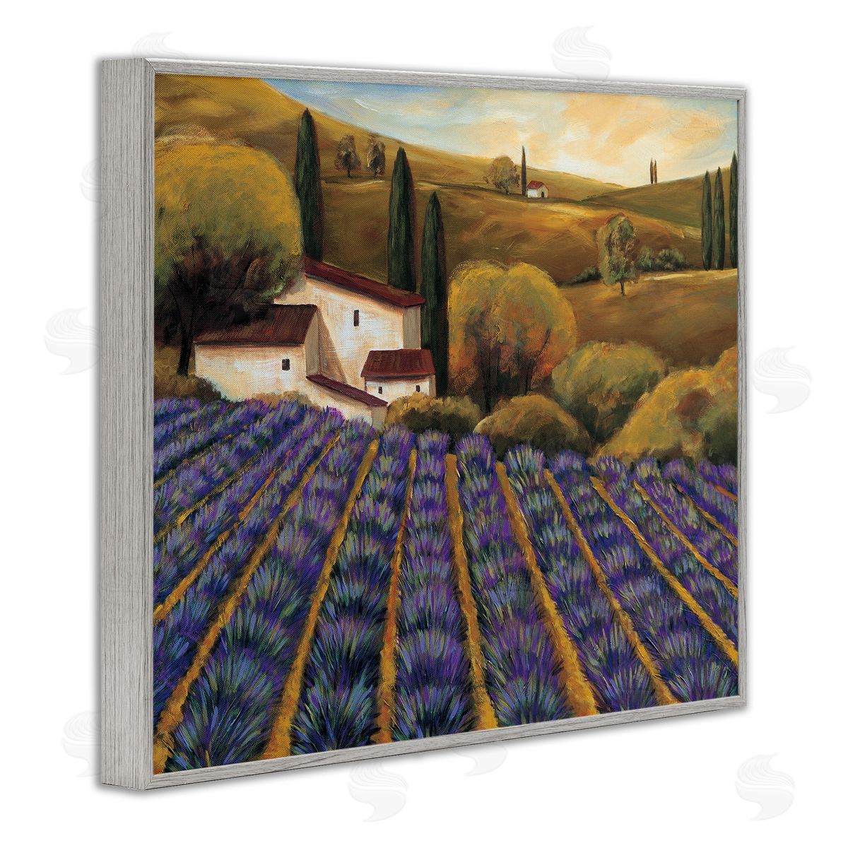 Michael Cooper Secluded Purple Vegetal Harvest Farm Meadow Sky  Gray Framed Giclee Wall Art Print