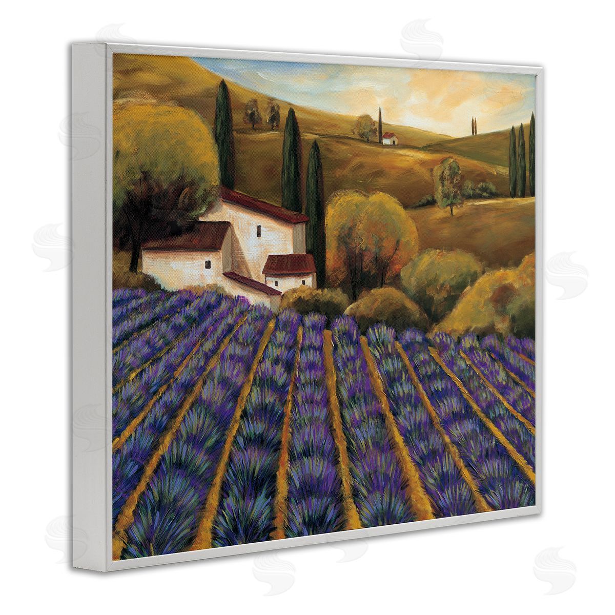 Michael Cooper Secluded Purple Vegetal Harvest Farm Meadow Sky  White Framed Giclee Wall Art Print